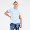 New Balance Women's ICEx Impact Run Short Sleeve Women's Tops - BlackToe Running#colour_blue-haze-heather