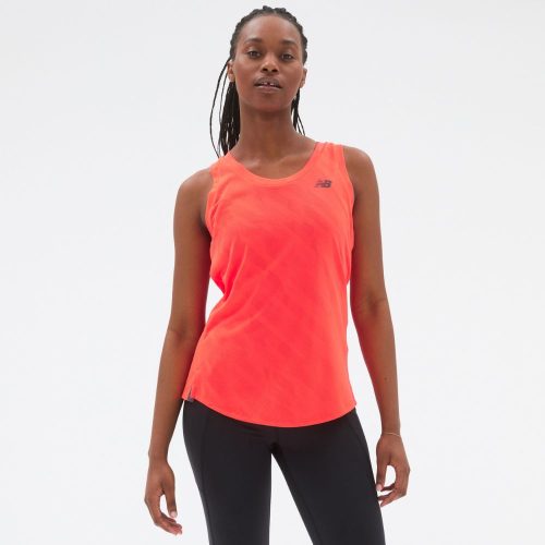 New Balance Women's Q Speed Jacquard ICEx Tank Women's Tops - BlackToe Running#colour_electric-red