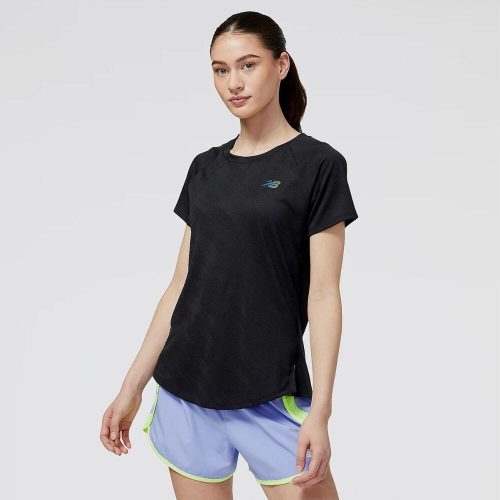 New Balance Women's Q Speed Jacquard ICEx Short Sleeve - BlackToe Running#colour_black