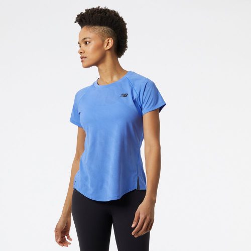 New Balance Women's Q Speed Jacquard ICEx Short Sleeve - BlackToe Running#colour_bright-lapis