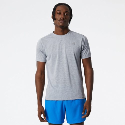 New Balance Men's Impact Run Short Sleeve Men's Tops - BlackToe Running#colour_athletic-grey