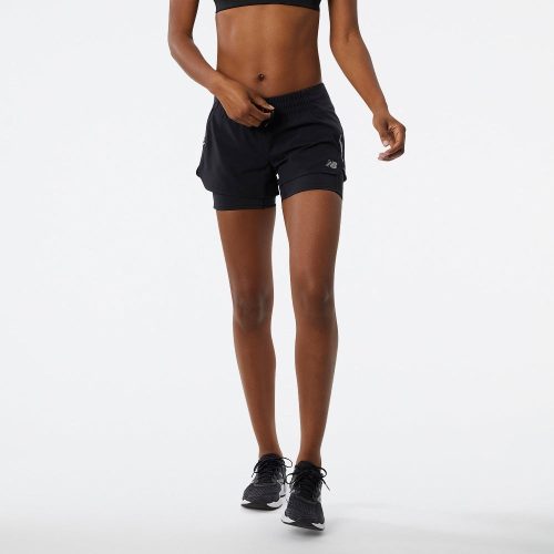 New Balance Women's Impact Run 2 in 1 Shorts Women's Shorts - BlackToe Running -