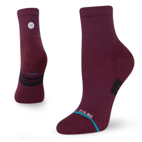 Stance Women's Run - Status - QTR Socks - BlackToe Running#colour_maroon