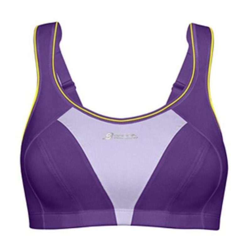 Shock Absorber Multi Sports Sports Bra - BlackToe Running#colour_purple-lime