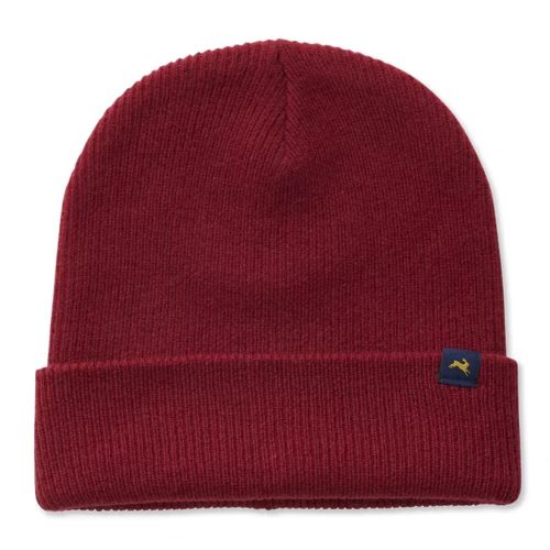 Tracksmith Prospect Beanie Accessories - BlackToe Running#colour_pomegranate