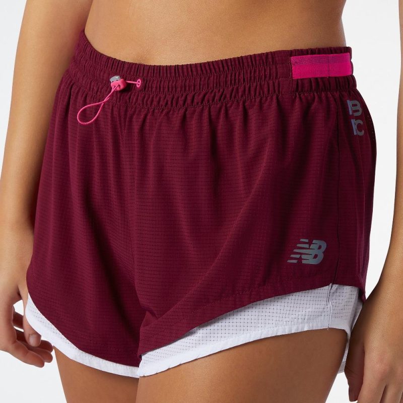 New Balance Women's Q Speed Fuel Short Women's Shorts - BlackToe Running - Extra Small#colour_garnet